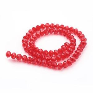 4mm Dark Red Crystal Beads, Faceted Rondelle Crystal Glass Beads / CB4-37