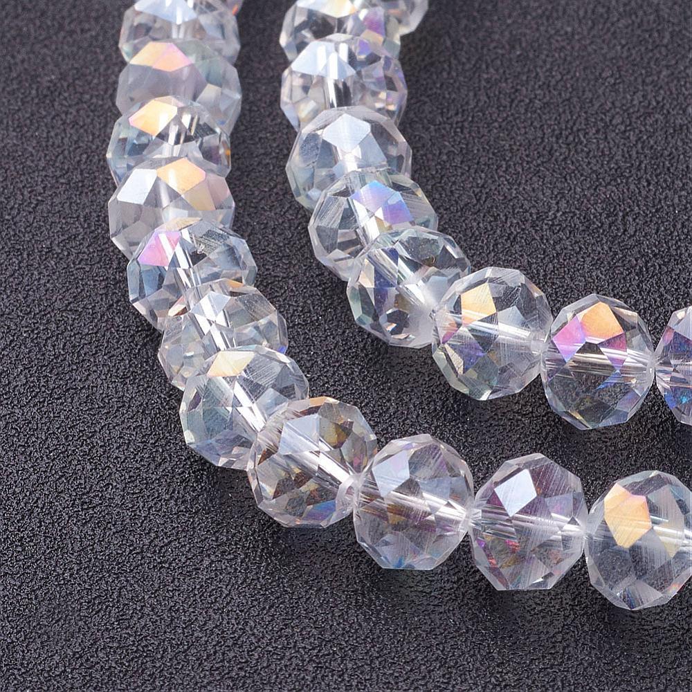 Chinese Crystal Beads Rondelle Shape, Color Crystal AB - Krafts and Beads