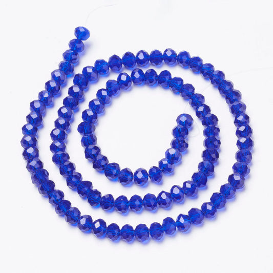 Chinese Crystal Beads Rondelle Shape 10mm X 7mm Color Cobalt Blue