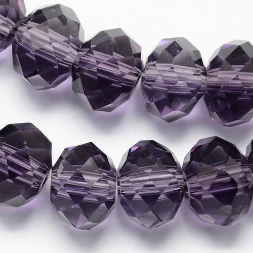 Chinese Crystal Beads Rondelle Shape 8mm X 6mm Purple - Krafts and Beads