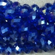 Chinese Crystal Beads Rondelle Shape 8mm X 6mm Color Cobalt Blue AB
