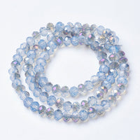 Chinese Crystal Beads Rondelle Shape 4mm X 3mm Blue with Purple Plating