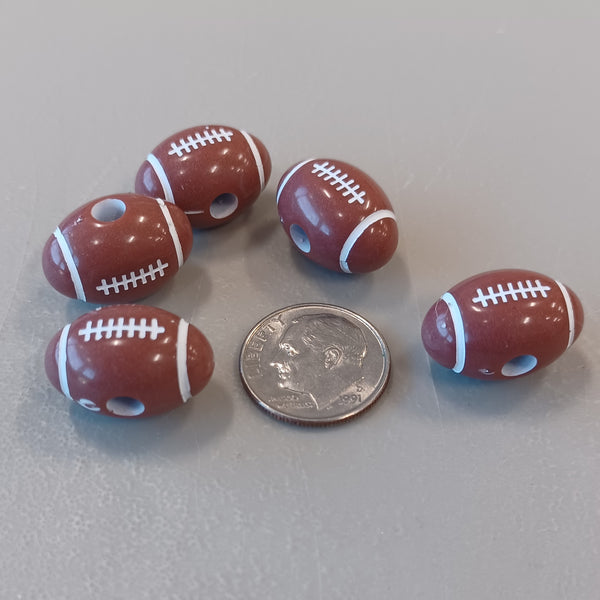 Football Acrylic Beads (25 Pieces)