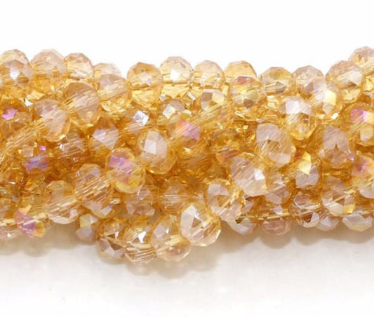 Chinese Crystal Beads Rondelle Shape 6mm X 4mm Dark Champaign Color