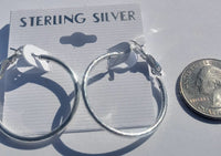 925 Sterling Silver Etched 1.10" Hoop Earrings - Krafts and Beads