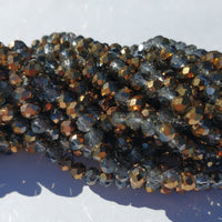 Chinese Crystal Beads Rondelle Shape 4mm X 3mm Color HALF CLEAR & Metallic Brown