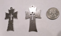 Silver Pendant Crosses Pewter (2 Pieces)