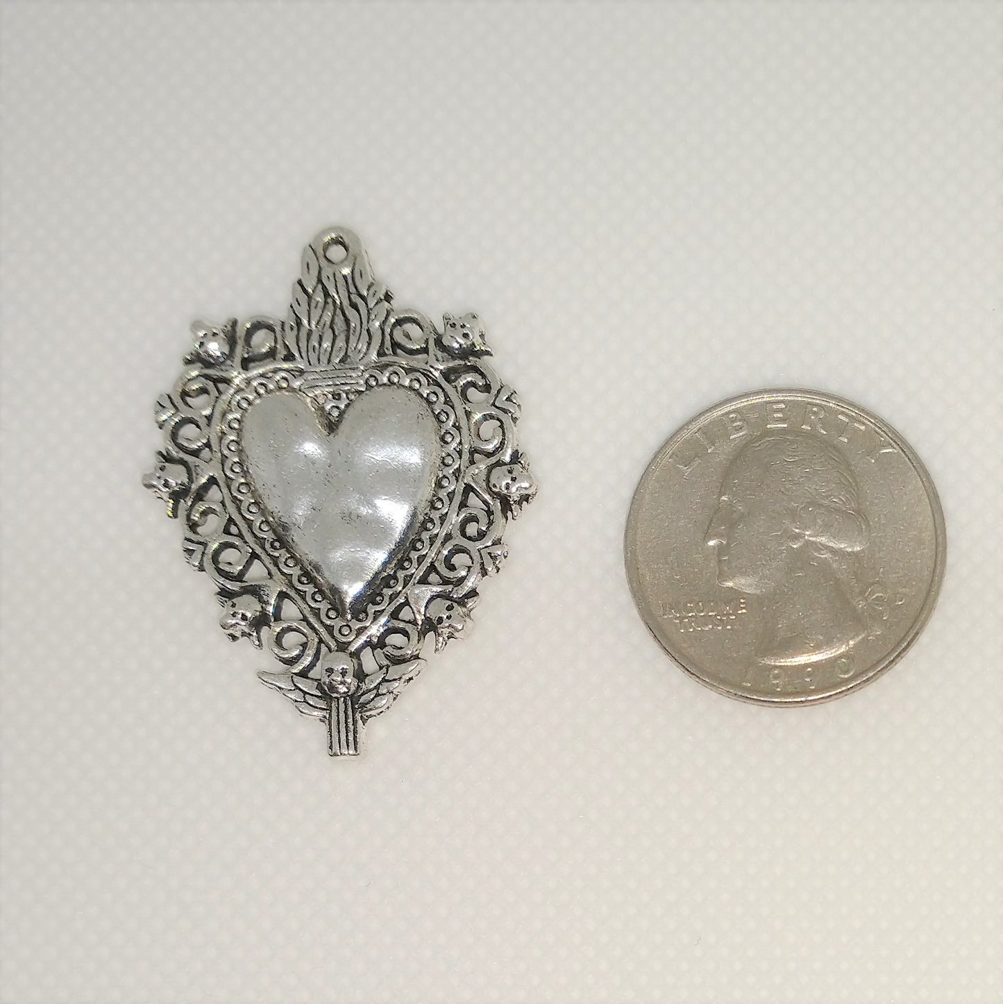 Sacred Heart Charms or Pendants (2 Pieces)