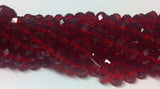 Chinese Crystal Beads Rondelle Shape 8mm X 6mm Dark Red