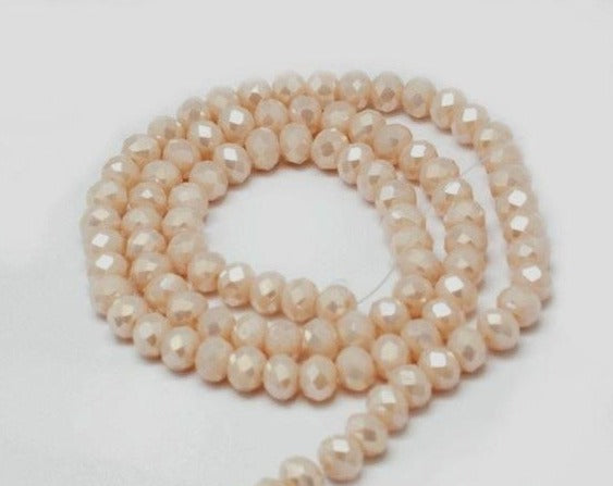 Chinese Crystal Rondelle Shape 6mm X 4mm Jade Peach AB, 98 Beads