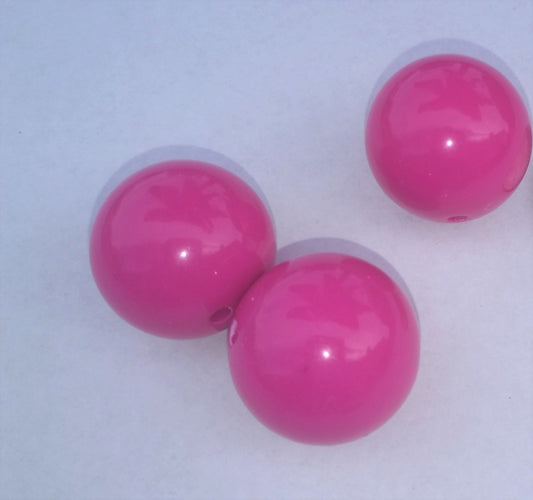 Acrylic Bead Hot Pink Color 20mm - Krafts and Beads