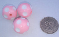Acrylic Polka Dot Bead Pink Color 20mm - Krafts and Beads