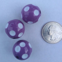 Acrylic Polka dot Bead Purple Color 20mm - Krafts and Beads