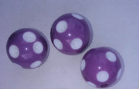 Acrylic Polka dot Bead Purple Color 20mm - Krafts and Beads