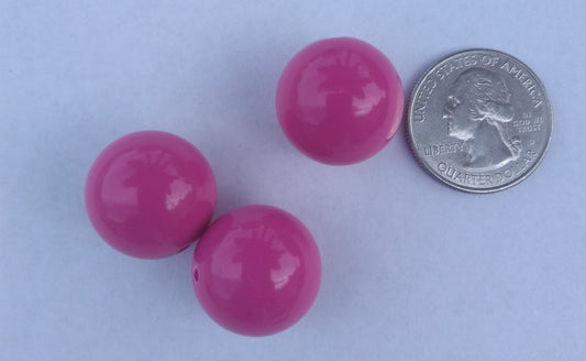 Acrylic Round Bead Fuchsia Color 20mm - Krafts and Beads