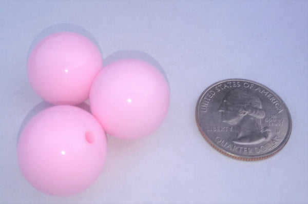 Acrylic Round Bead Light Pink Color 20mm - Krafts and Beads