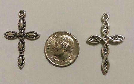 Black and Silver Crosses (10 Pieces) - Krafts and Beads