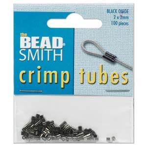 Black Oxide Crimp Tubes (100 Pieces) - Krafts and Beads