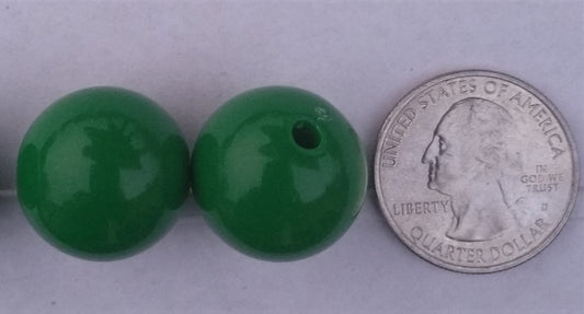 Bubble Gum Beads Round Acrylic Green Color 20mm - Krafts and Beads