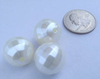 Bubble Gum Beads Round Acrylic Off White 18mm - Krafts and Beads