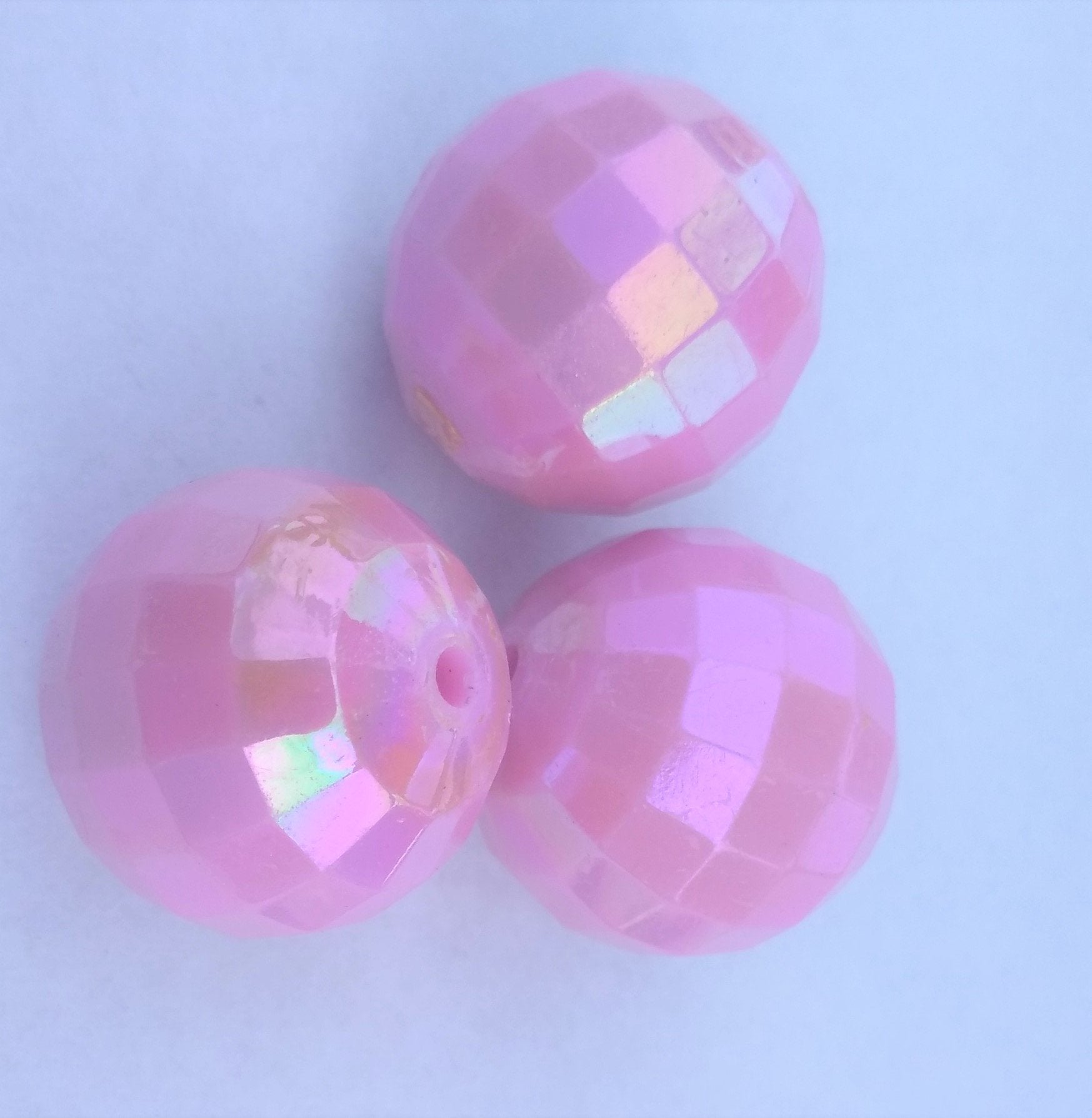 Bubble Gum Beads Round Acrylic Pink Color 20mm - Krafts and Beads