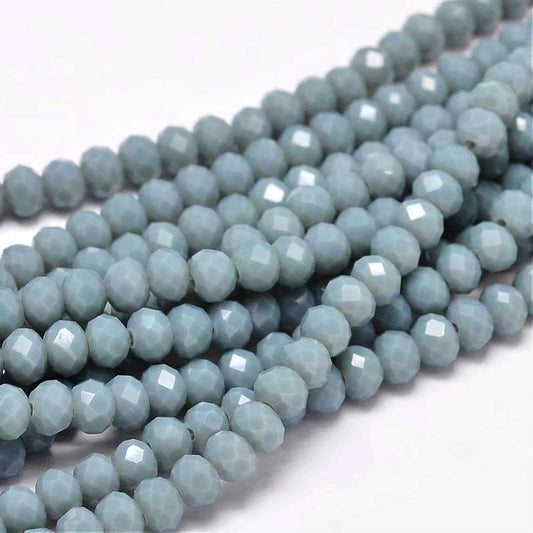 Chinese Crystal 100 Rondelle Beads 6mm X 4mm Color Gray - Krafts and Beads