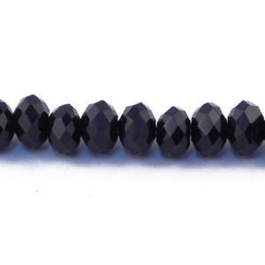 Chinese Crystal Beads Rondelle Shape, 150 BEADS Color Jet Black (2mm X 2mm) - Krafts and Beads