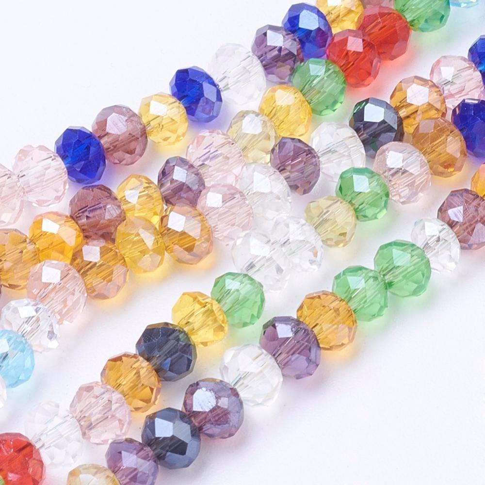 Chinese Crystal Beads Rondelle Shape 3mm X 2mm Multi-Colors - Krafts and Beads