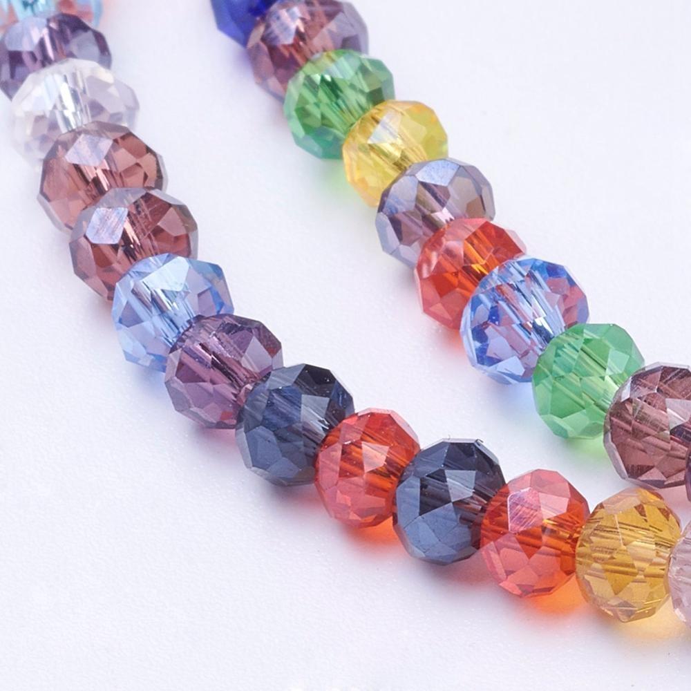 Chinese Crystal Beads Rondelle Shape 3mm X 2mm Multi-Colors - Krafts and Beads