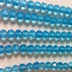 Chinese Crystal Beads Rondelle Shape, 6mm X 4mm Blue Aquamarine Beads - Krafts and Beads