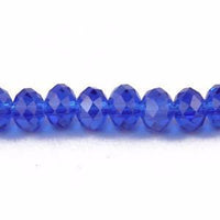 Chinese Crystal Beads Rondelle Shape 6mm X 4mm Color Dark Sapphire - Krafts and Beads