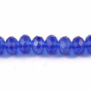 Chinese Crystal Beads Rondelle Shape 6mm X 4mm Color Dark Sapphire - Krafts and Beads