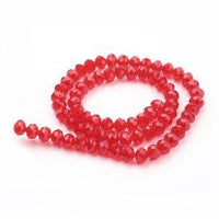Chinese Crystal Beads Rondelle Shape 6mm X 4mm Color Red 98 Beads - Krafts and Beads