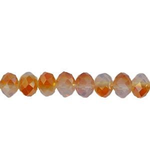 Chinese Crystal Beads Rondelle Shape 6mm X 4mm Jade White & Copper 100 Beads - Krafts and Beads