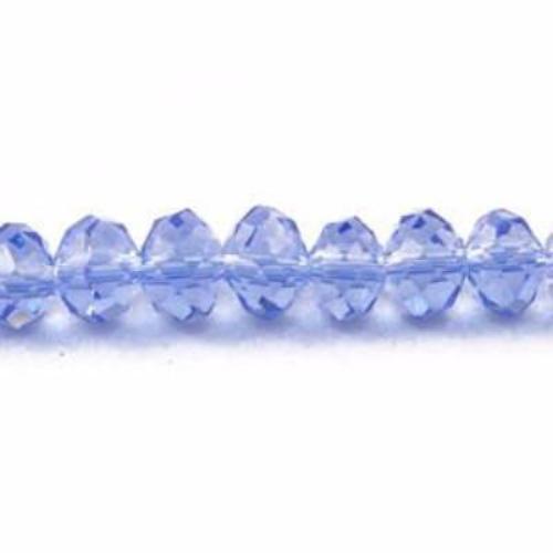 Chinese Crystal Beads Rondelle Shape 6mm X 4mm Light Sapphire - Krafts and Beads