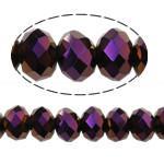 Chinese Crystal Beads Rondelle Shape 6mm X 4mm Metallic Purple - Krafts and Beads