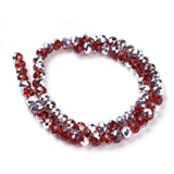 Chinese Crystal Beads Rondelle Shape 6mm X 4mm Red & Silver 100 Beads - Krafts and Beads