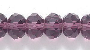 Chinese Crystal Beads Rondelle Shape 8mm X 6mm Amethyst 70 Beads - Krafts and Beads