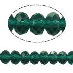 Chinese Crystal Beads Rondelle Shape 8mm X 6mm Color Dark Green - Krafts and Beads