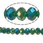 Chinese Crystal Beads Rondelle Shape 8mm X 6mm Color Dark Green AB - Krafts and Beads