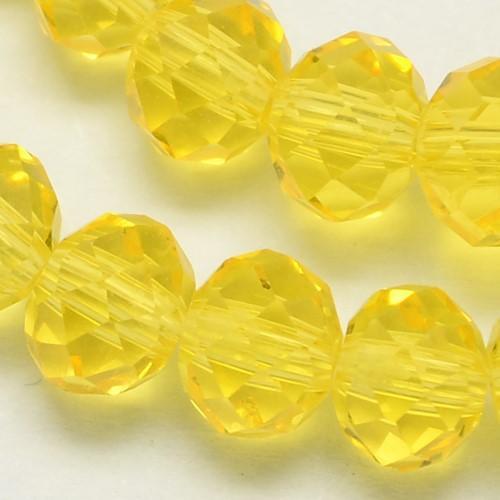 Chinese Crystal Beads Rondelle Shape 8mm X 6mm, Color Light Yellow - Krafts and Beads
