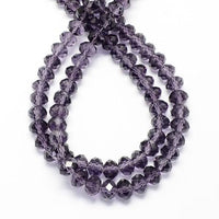 Chinese Crystal Beads Rondelle Shape 8mm X 6mm Color Purple with a Light Sheen - Krafts and Beads