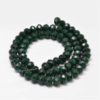 Chinese Crystal Beads Rondelle Shape 8mm X 6mm Dark Jade Green - Krafts and Beads