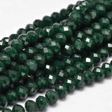 Chinese Crystal Beads Rondelle Shape 8mm X 6mm Dark Jade Green - Krafts and Beads