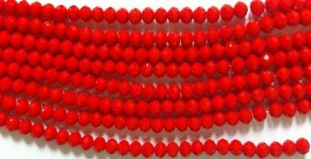Chinese Crystal Beads Rondelle Shape 8mm X 6mm Jade Red - Krafts and Beads