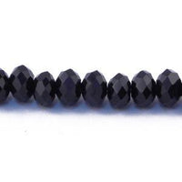 Chinese Crystal Beads Rondelle Shape, Black (10mm X 7mm) - Krafts and Beads