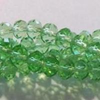 Chinese Crystal Beads Rondelle Shape, Color Light Green 6mm X 4mm 98 Beads - Krafts and Beads