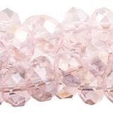 Chinese Crystal Beads Rondelle Shape, Color Pink AB 10mm X 7mm 25 Beads - Krafts and Beads