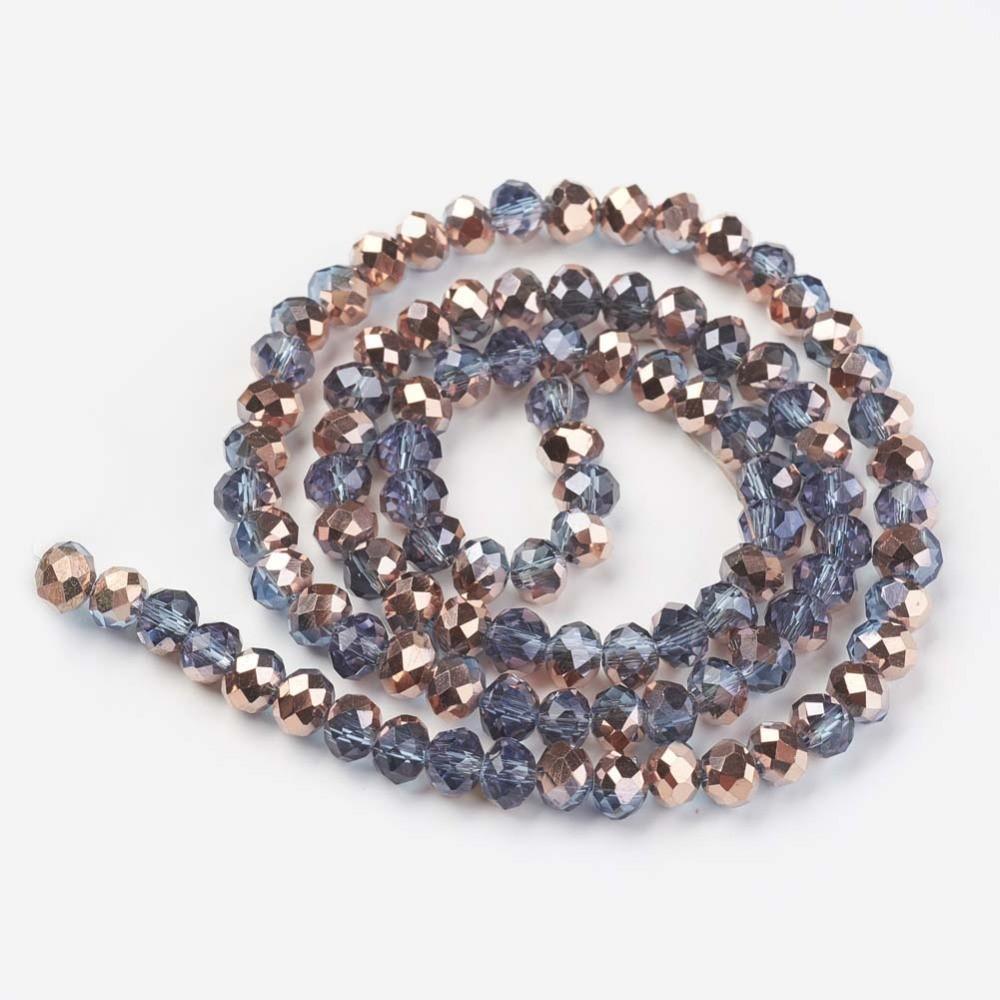 Chinese Crystal Beads Rondelle Shape, Sapphire Color - Krafts and Beads