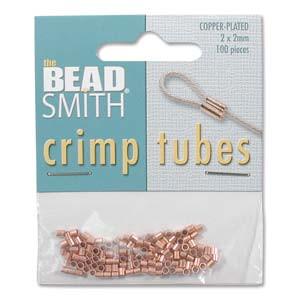 Cooper Plated Crimp Tubes (100 Pieces) - Krafts and Beads